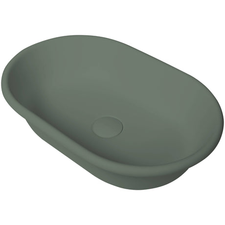 BC Designs Omnia Cian Solid Surface Countertop Basin L530 x W360mm Khaki Green BAB160KG
