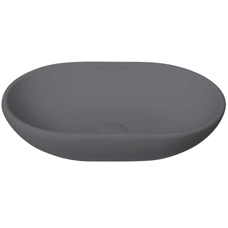 BC Designs Crea Cian Solid Surface Countertop Basin L525 x W340mm Gun Metal BAB162GM