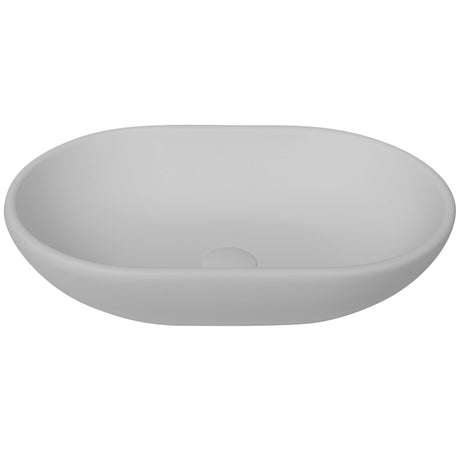 BC Designs Crea Cian Solid Surface Countertop Basin L525 x W340mm Polished White BAB162MW