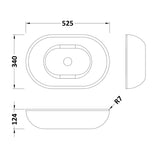 BC Designs Crea Cian Solid Surface Countertop Basin L525 x W340mm Polished White BAB162MW LD