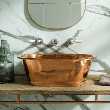 BC Designs Copper Roll Top Basin L530 x W345mm Copper BAC050 LS1