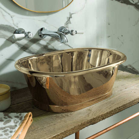 BC Designs Brass Roll Top Basin L530 x W345mm Brass BAC061 LS