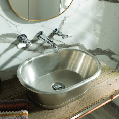 BC Designs Tin Roll Top Basin L530 x W345mm Tin BAC065 LS1