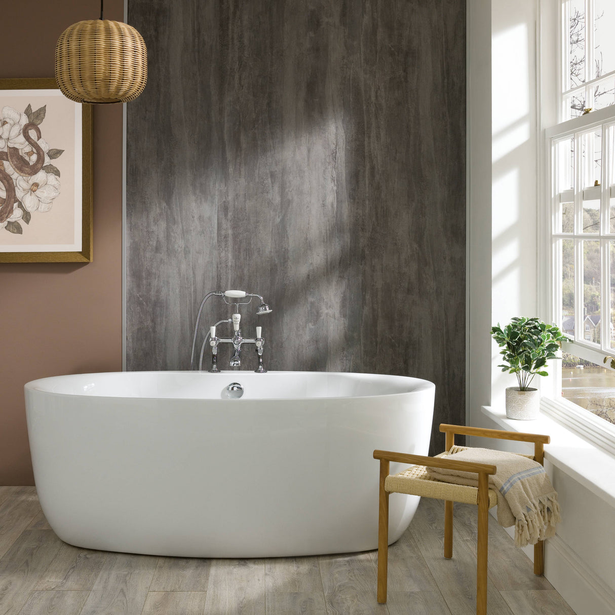 BC Designs Tamorina Acrymite Acrylic Freestanding Bath Gloss White BAS001 LS4