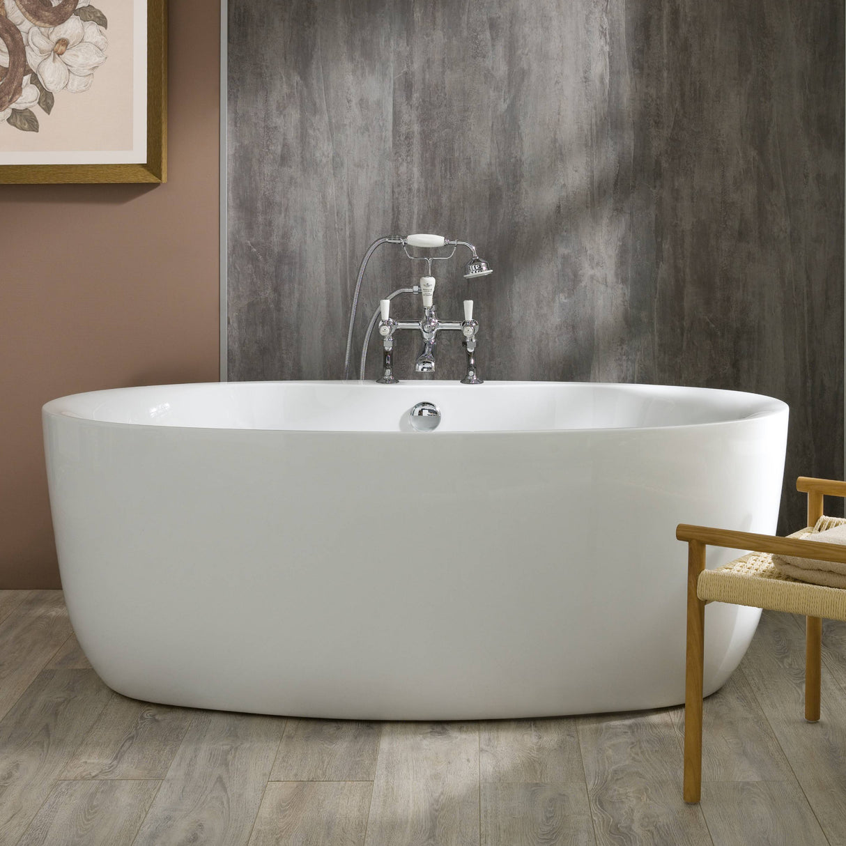 BC Designs Tamorina Acrymite Acrylic Freestanding Bath Gloss White BAS001 LS3