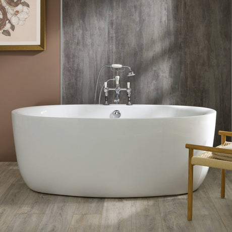 BC Designs Tamorina Acrymite Acrylic Freestanding Bath Gloss White BAS001 LS3