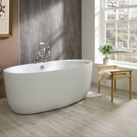 BC Designs Tamorina Acrymite Acrylic Freestanding Bath Gloss White BAS001 LS2