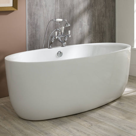 BC Designs Tamorina Acrymite Acrylic Freestanding Bath Gloss White BAS001 LS1