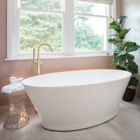 BC Designs Chalice Minor Acrymite Acrylic Freestanding Bath L1650 x W900mm Gloss White BAS016 LS1