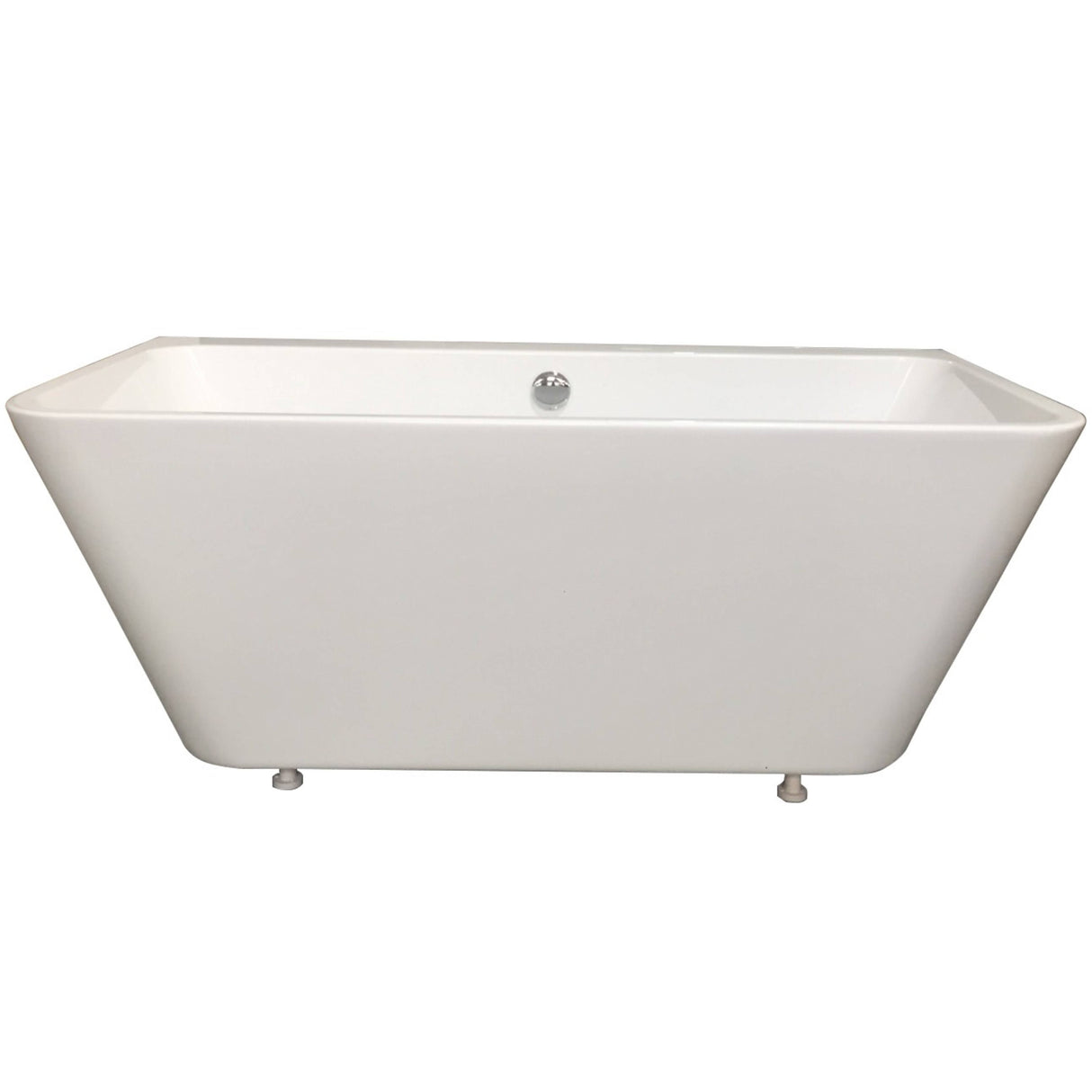 BC Designs Ancora Square Acrymite Acrylic Back To Wall Freestanding Bath Gloss White BAS023