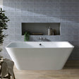 BC Designs Ancora Square Acrymite Acrylic Back To Wall Freestanding Bath Gloss White BAS023