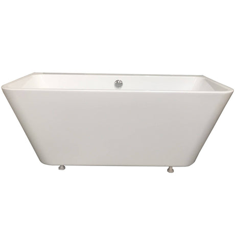 BC Designs Ancora Square Acrymite Acrylic Back To Wall Freestanding Bath Gloss White BAS024