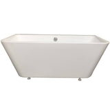 BC Designs Ancora Square Acrymite Acrylic Back To Wall Freestanding Bath Gloss White BAS025