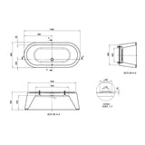 BC Designs Plazia Acrymite Acrylic Freestanding Bath L1780 x W800mm Gloss White BAS040 LD