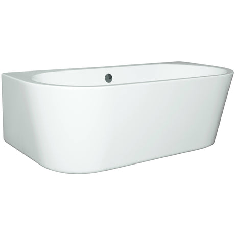 BC Designs Ancora Round Acrymite Acrylic Back To Wall Freestanding Bath L1640 x W760mm Gloss White BAS055