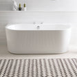 BC Designs Ancora Round Acrymite Acrylic Back To Wall Freestanding Bath L1640 x W760mm Gloss White BAS055 LS1