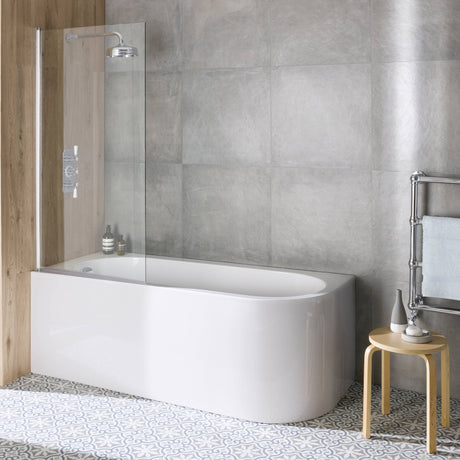 BC Designs Ancorner Acrymite Acrylic Shower Bath L1700 x W750mm Gloss White BAS057 LS