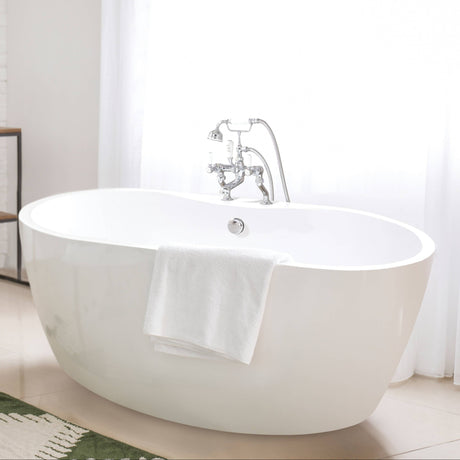 BC Designs Tamorina Petite Acrymite Acrylic Freestanding Bath L1400 x W800mm Gloss White BAS058 LS