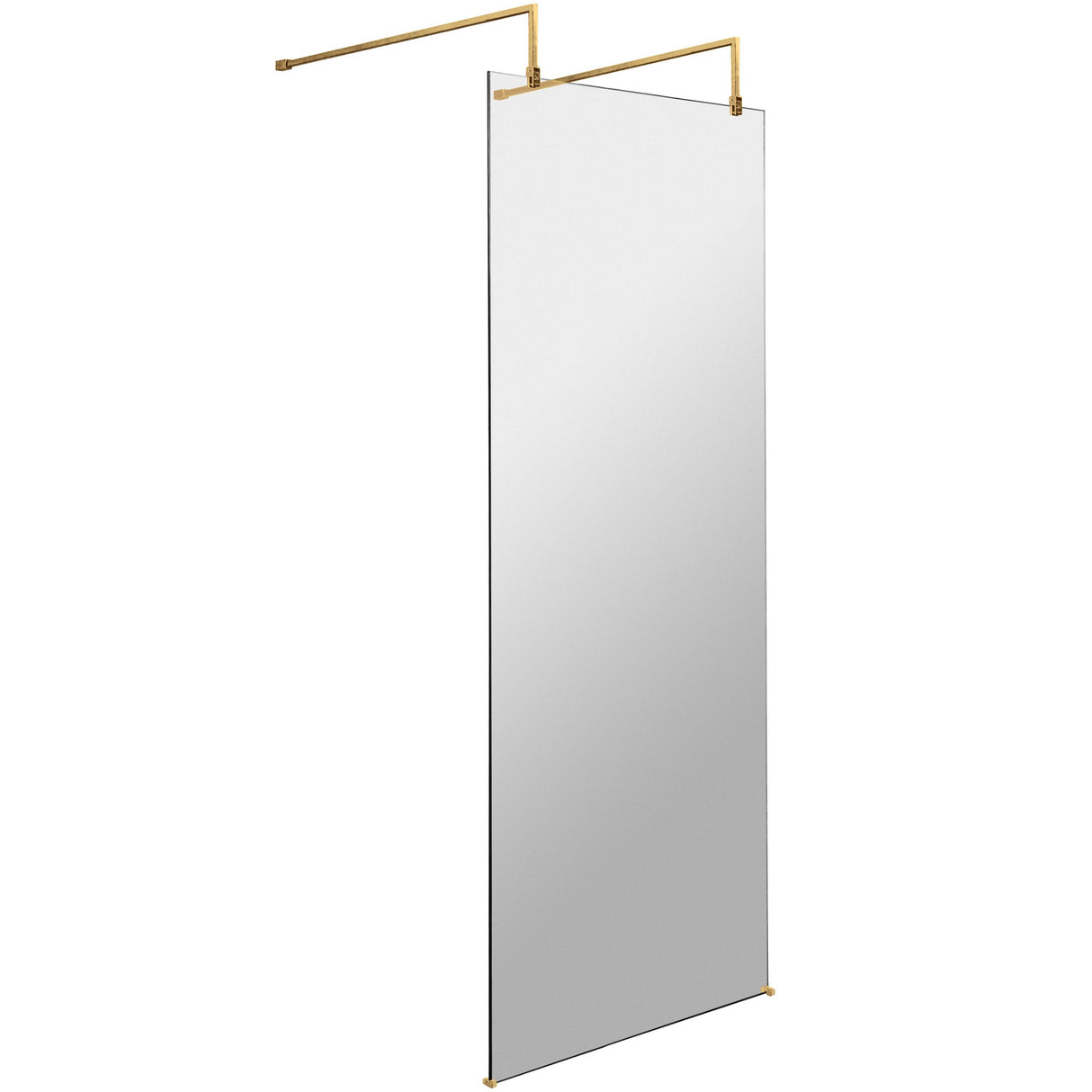 Hudson Reed 8mm Freestanding Wetroom Screen With Arms Brushed Brass BBPAF070