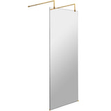 Hudson Reed 8mm Freestanding Wetroom Screen With Arms Brushed Brass BBPAF080