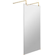Hudson Reed 8mm Freestanding Wetroom Screen With Arms Brushed Brass BBPAF090