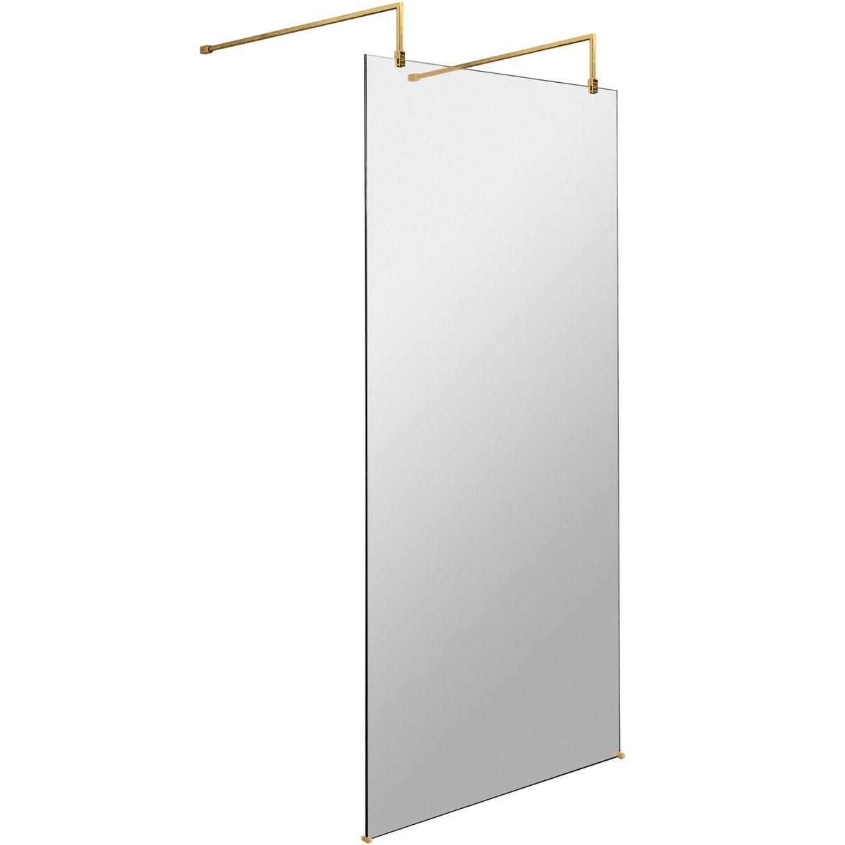 Hudson Reed 8mm Freestanding Wetroom Screen With Arms Brushed Brass BBPAF10