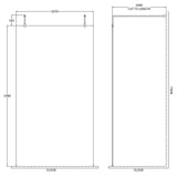 Hudson Reed 8mm Freestanding Wetroom Screen With Arms Brushed Brass BBPAF11 LD