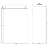 Hudson Reed 8mm Freestanding Wetroom Screen With Arms Brushed Brass BBPAF14 LD