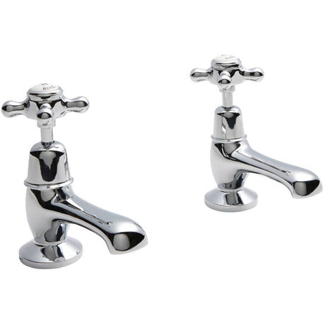 Hudson Reed Topaz Crosshead Basin Pillar Taps Chrome BC301DX