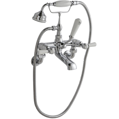 Hudson Reed Topaz Lever Wall Mounted Bath Shower Mixer Tap With Shower Kit BC304DLWM