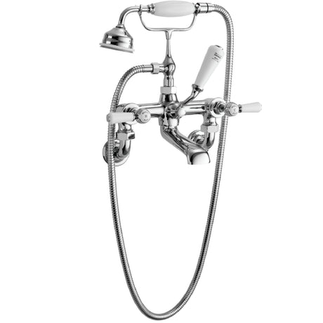 Hudson Reed Topaz Lever Wall Mounted Bath Shower Mixer Tap With Shower Kit BC304HLWM
