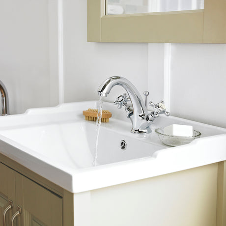 Hudson Reed Topaz Crosshead Basin Mixer Tap & Waste BC305HX LS2