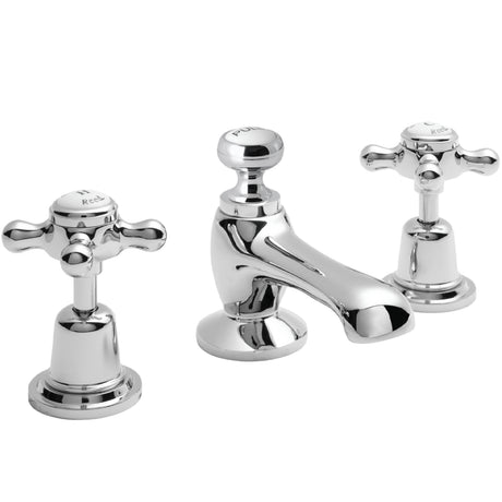 Hudson Reed Topaz Crosshead 3 Hole Basin Mixer Tap & Waste BC307DX