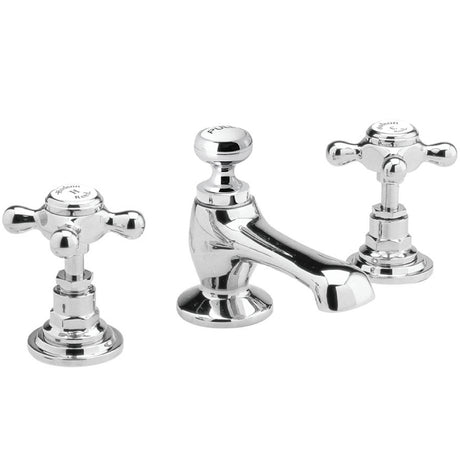 Hudson Reed Topaz Crosshead 3 Hole Basin Mixer Tap & Waste BC307HX