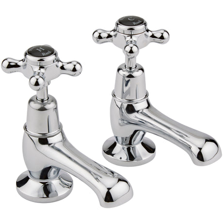 Hudson Reed Topaz Crosshead Basin Pillar Taps Chrome BC401DX