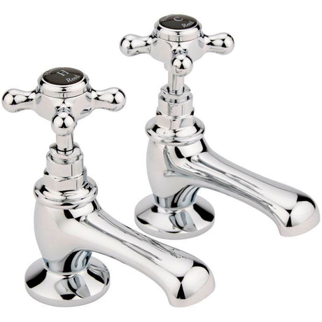 Hudson Reed Topaz Crosshead Basin Pillar Taps Chrome BC401HX