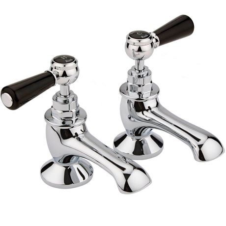 Hudson Reed Topaz Lever Bath Pillar Taps Chrome BC402HL