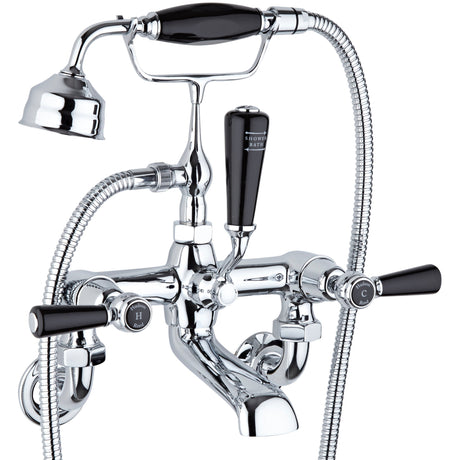 Hudson Reed Topaz Lever Wall Mounted Bath Shower Mixer Tap With Shower Kit BC404DLWM
