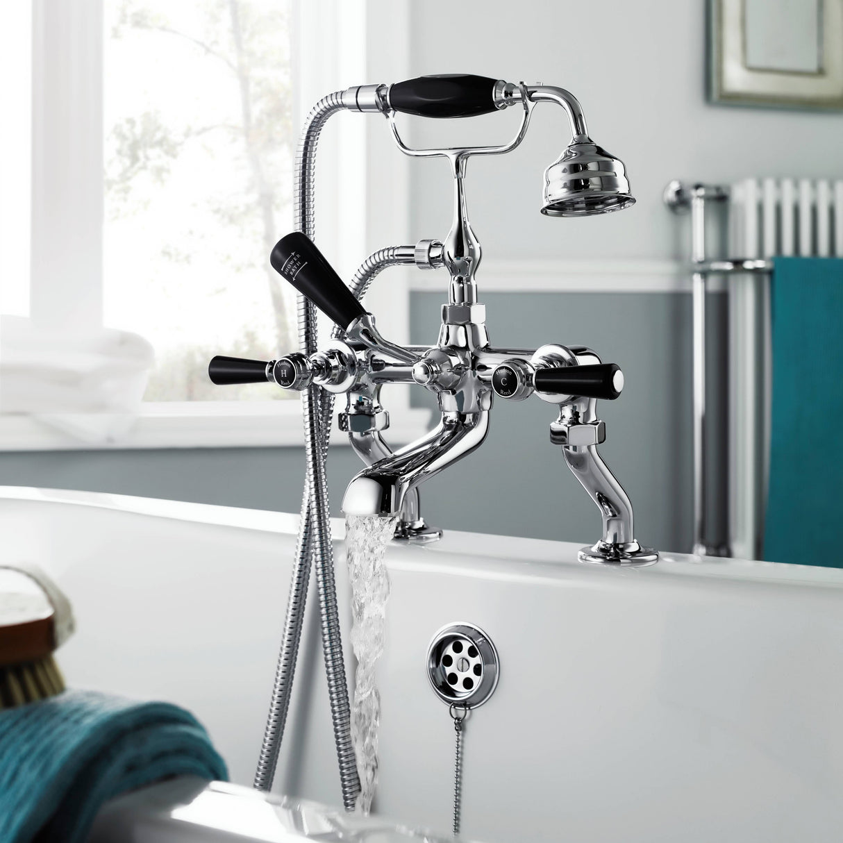 Hudson Reed Topaz Lever Bath Shower Mixer Tap With Shower Kit BC404HL LS