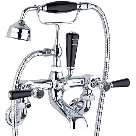 Hudson Reed Topaz Lever Wall Mounted Bath Shower Mixer Tap With Shower Kit BC404HLWM