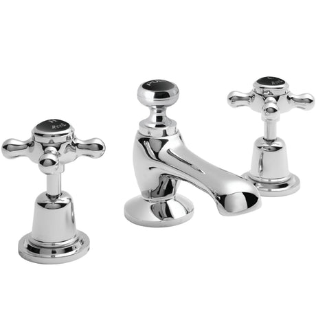 Hudson Reed Topaz Crosshead 3 Hole Basin Mixer Tap & Waste BC407DX