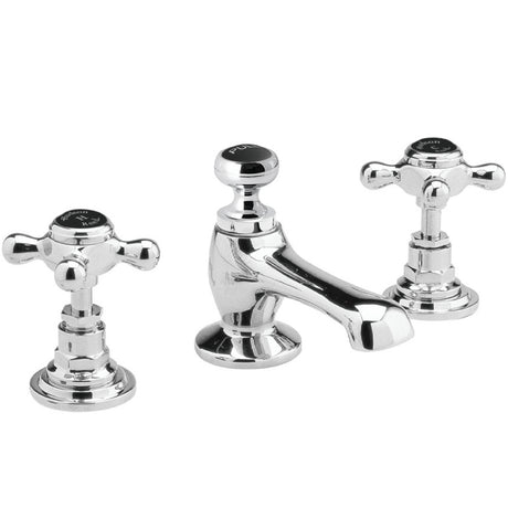 Hudson Reed Topaz Crosshead 3 Hole Basin Mixer Tap & Waste BC407HX