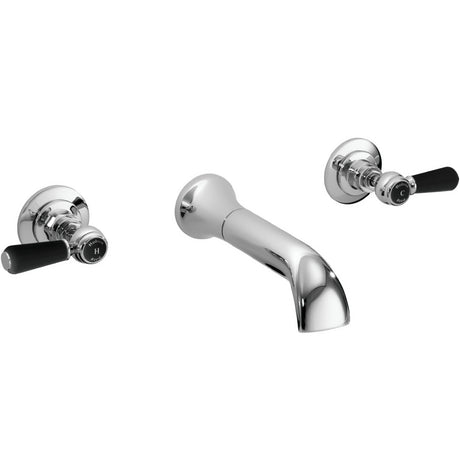 Hudson Reed Topaz Lever 3-Hole Wall Mounted Bath Filler Tap Chrome BC409HL
