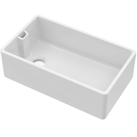 Nuie Belfast Ceramic 1.0 Bowl Kitchen Sink 795 x 460 x 245mm Without Waste -  White BE10032