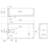 Nuie Belfast Ceramic 1.0 Bowl Kitchen Sink 795 x 460 x 245mm Without Waste -  White BE10032 LD