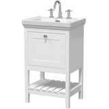 Old London Bexley 500mm Freestanding Vanity Unit & Basin, 1 Drawer Pure White BEX123B