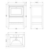 Old London Bexley 600mm Freestanding Vanity Unit & Basin, 1 Drawer Pure White BEX125M LD