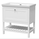 Old London Bexley 800mm Freestanding Vanity Unit & Basin, 1 Drawer Pure White BEX127K