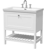 Old London Bexley 800mm Freestanding Vanity Unit & Basin, 1 Drawer Pure White BEX127M