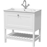 Old London Bexley 800mm Freestanding Vanity Unit & Basin, 1 Drawer Pure White BEX127Q